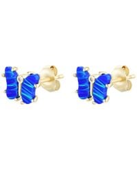 KAMARIA - Opal Butterfly Stud Earrings - Lyst