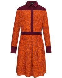 Smart and Joy - Linear Flower Print Shirt-Dress - Lyst
