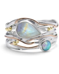 Isla Silver - Moonstone & Fire Opalite Statement Ring - Lyst