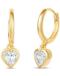 SHYMI - Bezel Heart Hoop Earrings - Lyst