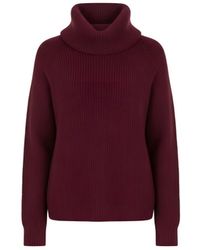 The Gt Atelier - Neutrals Cozy Burgundy Turtleneck Knit Sweater - Lyst