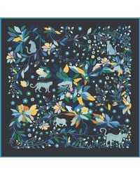 Jessie Zhao New York - Double Sided Wool Silk Scarf Of Night Jungle Reverie - Lyst