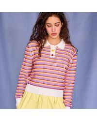 Gigi Knitwear - Mismatch Polo Sweater - Lyst