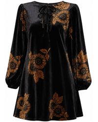 Yumi' - Velvet Sunflower Print Tunic - Lyst