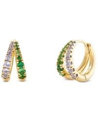 Dinny Hall - Signature Duo Tanzanite & Tsavorite Huggie Hoops - Lyst