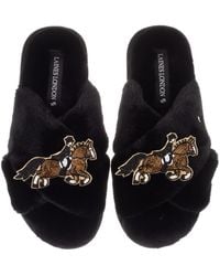 Laines London - Classic Laines Slippers With Dressage Horse Brooches - Lyst