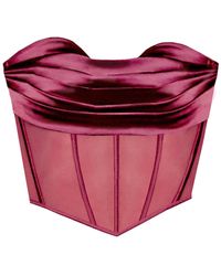 Angelika Jozefczyk - Palermo Corset Satin Top Burgundy - Lyst