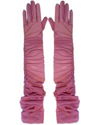 HIGH HEEL JUNGLE by KATHRYN EISMAN - Ariana Ruched Mesh Opera Glove - Lyst
