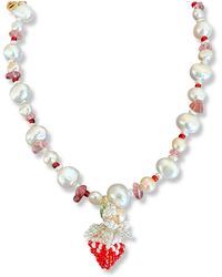 Ninemoo - Strawberry Pearl Luxe Necklace - Lyst