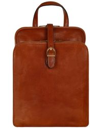 Time Resistance - Convertible Leather Backpack Shoulder Bag Cognac - Lyst
