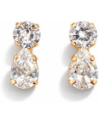 Maison De Gala - Golden Crystal Drop Earrings - Lyst