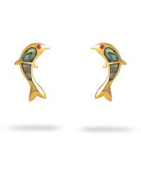 Ebru Jewelry - Ocean Joy Dolphin Pearl Stud Earrings - Lyst
