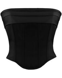 NAZLI CEREN - Bridget Satin Corset - Lyst