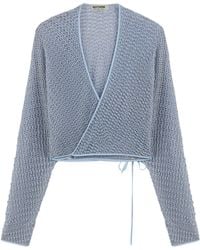 Nocturne - Wrap Mesh Blouse - Lyst
