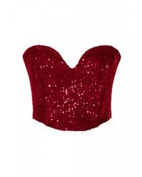 AGGI by HALEWSKI - Lara Brilliant Ruby Sequin Corset - Lyst