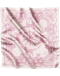 Lamberty Munich X Katchmagic London - Horse Festivity Rose- Midi Silk Scarf - Lyst