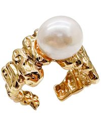 Ms. Donna - Timeless Plated Sterling With Pearls Open Ring - Lyst