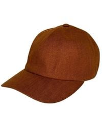 Cachemio - Tobacco Minimalist Linen Baseball Cap - Lyst