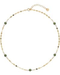 seree - Elena Jade And Freshwater Pearl Beaded Necklace - Lyst