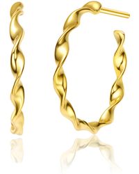 Genevive Jewelry - Rachel Glauber Plated Curved Open Hoop Earrings - Lyst