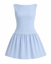 Girl In Mind - Codi Boat Neck Low Back Mini Dress Sky - Lyst
