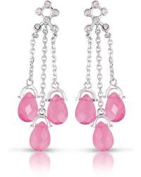 Genevive Jewelry - Sterling Cubic Zirconia Three Strand Earrings - Lyst