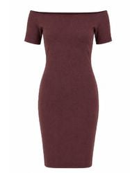 Conquista - Chocolate Off-Shoulder Bodycon Dress - Lyst