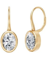 Öugie - The Oval Diamond Bezel Drop Earrings - Lyst
