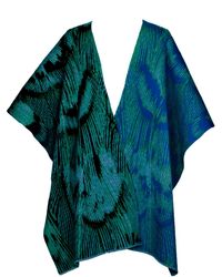 Essien & Emre - Pavo Silva Merino Wool Colour Block Knit Poncho - Lyst