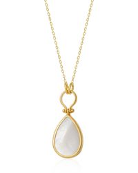 Spero London - Mother Of Pearl Natural Hammared Sterling Pendant Necklace - Lyst