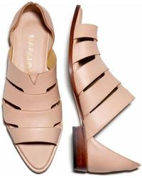 Mafalda - Neutrals Gisele Light Tan Peep-Toe Sandals - Lyst