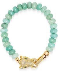 Nialaya - Amazonite Bracelet With Panther Head - Lyst