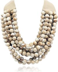 Michael Nash Jewelry - Neutrals Multi-Strand Ivory Agate Resin Necklace With Ivory Vegan Adjustable Clasp - Lyst