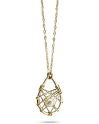Greyewolfe - Medium Teardrop Caged Pearl Necklace - Lyst