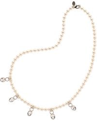 Emma Holland Jewellery - Pearl Necklace Crystal Droplet Necklace - Lyst