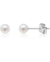 Kiri & Belle - Mini Mae Sterling Button Pearl Earrings - Lyst
