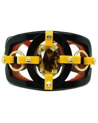 Gissa Bicalho - Handmade Acrylic Bracelet Cutted Stone Oval Mustard - Lyst