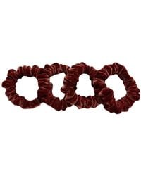 Soft Strokes Silk - Silk Velvet Handmade Mini Scrunchie Set Of Four, Lipstick Collection - Lyst