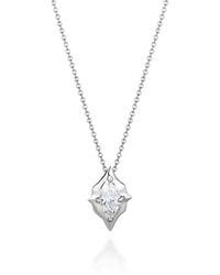 One and One Studio Floating Cz Marquise Diamond Necklace - Metallic