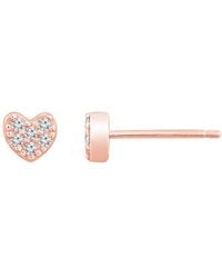 Diamonbliss - Tiny Stud Earrings, Heart, Rose - Lyst