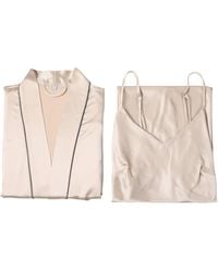Soft Strokes Silk - Neutrals Pure Silk Kimono Robe And Slip Dress Gift Set - Lyst