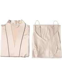 Soft Strokes Silk - Neutrals Pure Silk Kimono Robe And Slip Dress Gift Set - Lyst