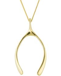 Katie Mullally - Medium Plated Wishbone Necklace - Lyst