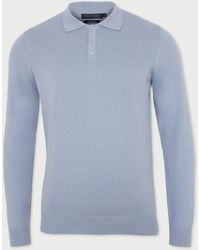 Paul James Knitwear - Lightweight Cotton Hall Long Sleeve Knitted Polo Shirt - Lyst
