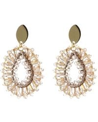 LOTT.gioielli - Neutrals Robin Silk Drop Crystal S Champagne Earrings - Lyst