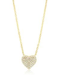 SHYMI - Mini Pave Heart Necklace - Lyst