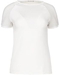Conquista - Neutrals Ecru Top With Short Net Sleeves - Lyst