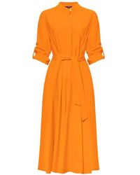 James Lakeland - Roll Sleeve Midi Dress Orange - Lyst