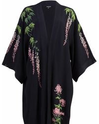 Artemis Muse - Wisteria & Chrysanthemum Embroidered & Fully Lined Long Kimono - Lyst