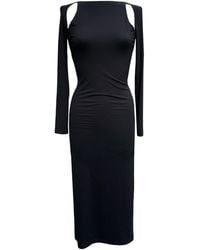 Imaatu - La Vie En Rose Cold-Shoulder Cut-Out Sculpting Elastic Viscose Midi Dress Long Sleeves - Lyst
